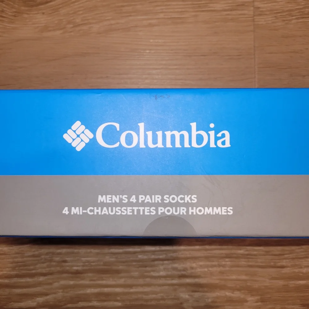 Columbia 4 Pack Cushioned Socks Cotton Bottoms Moisture Control Men's Size 6-12